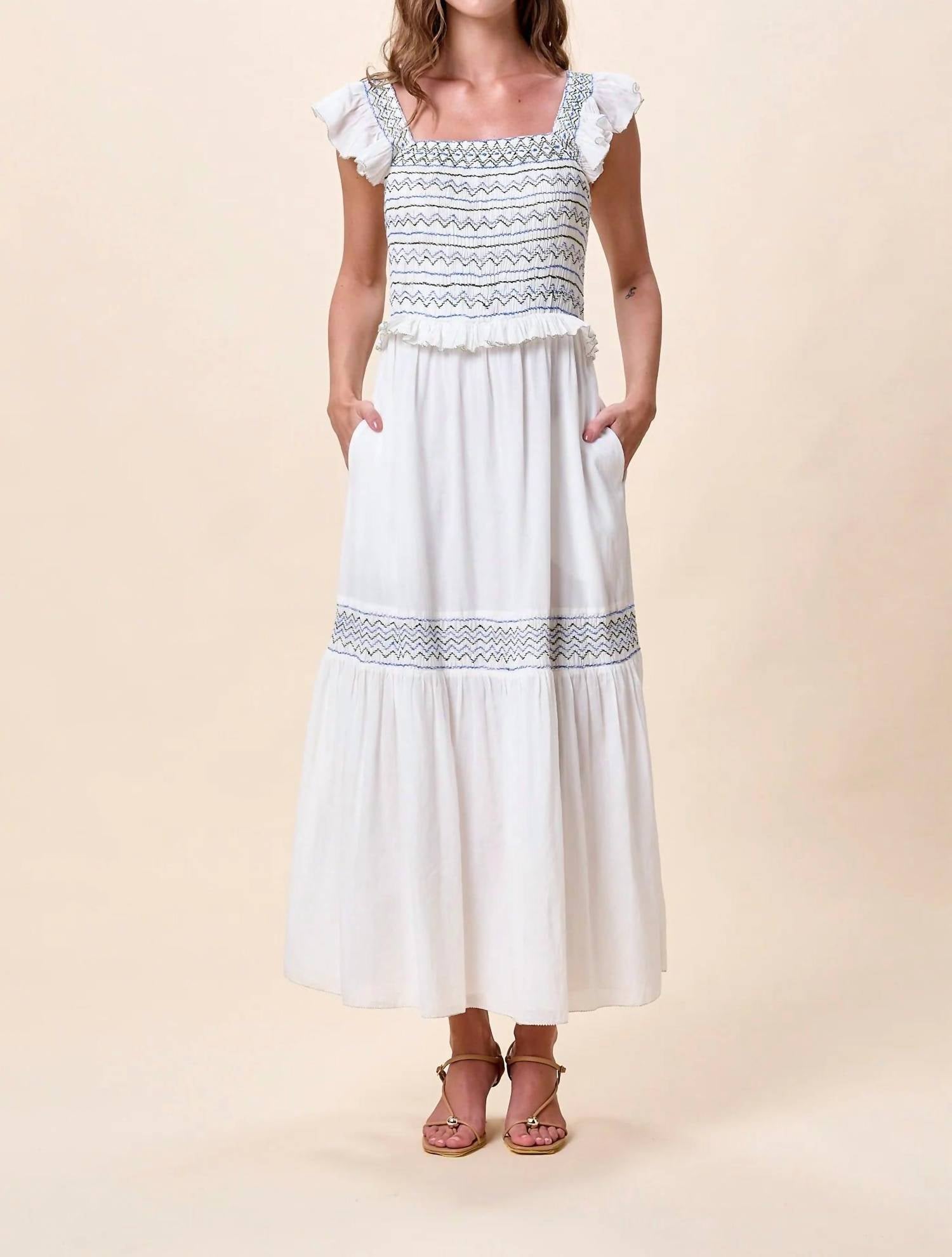 Cleobella Ginevra Ankle Dress in ivory - women's dress