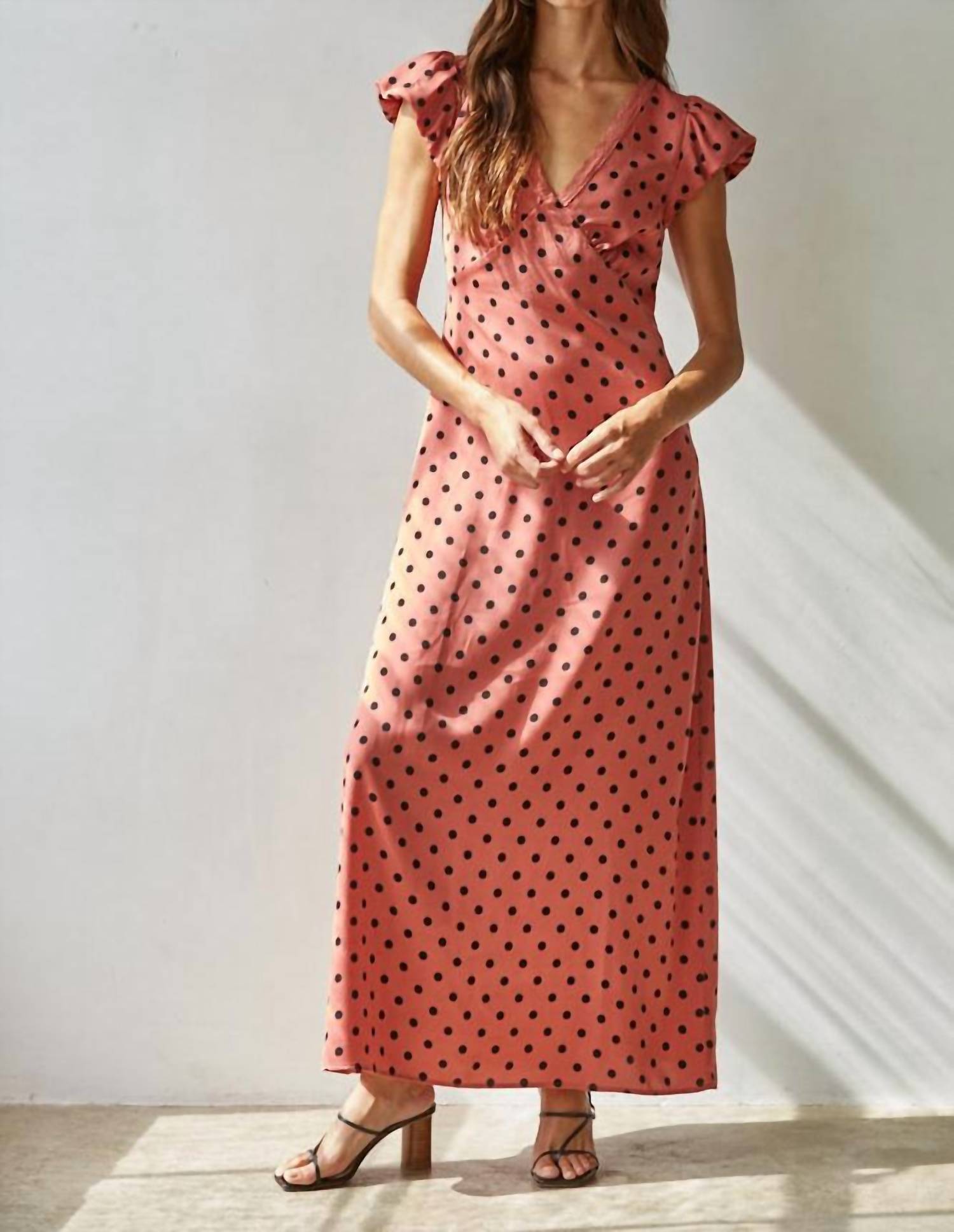 By Together Eileen Dotted Maxi Dress in multi - women's dress