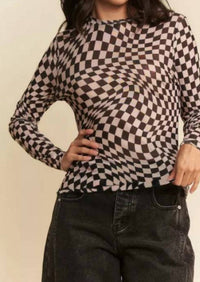 Davi & Dani - Checkered Burnout Top