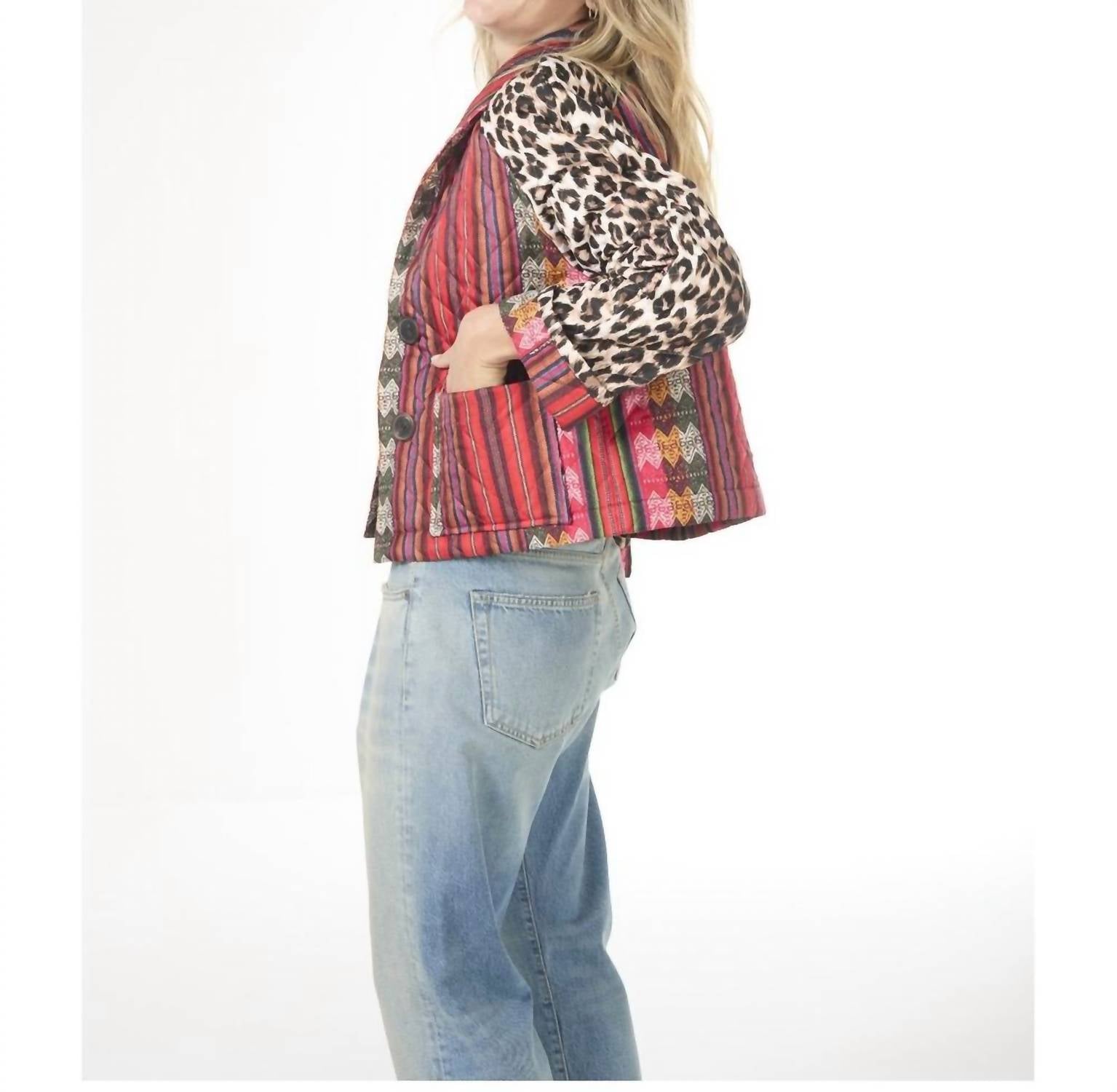 LA PRESTIC OUISTON Mini Mela Jacket in mix mexico - women's jacket - detail view