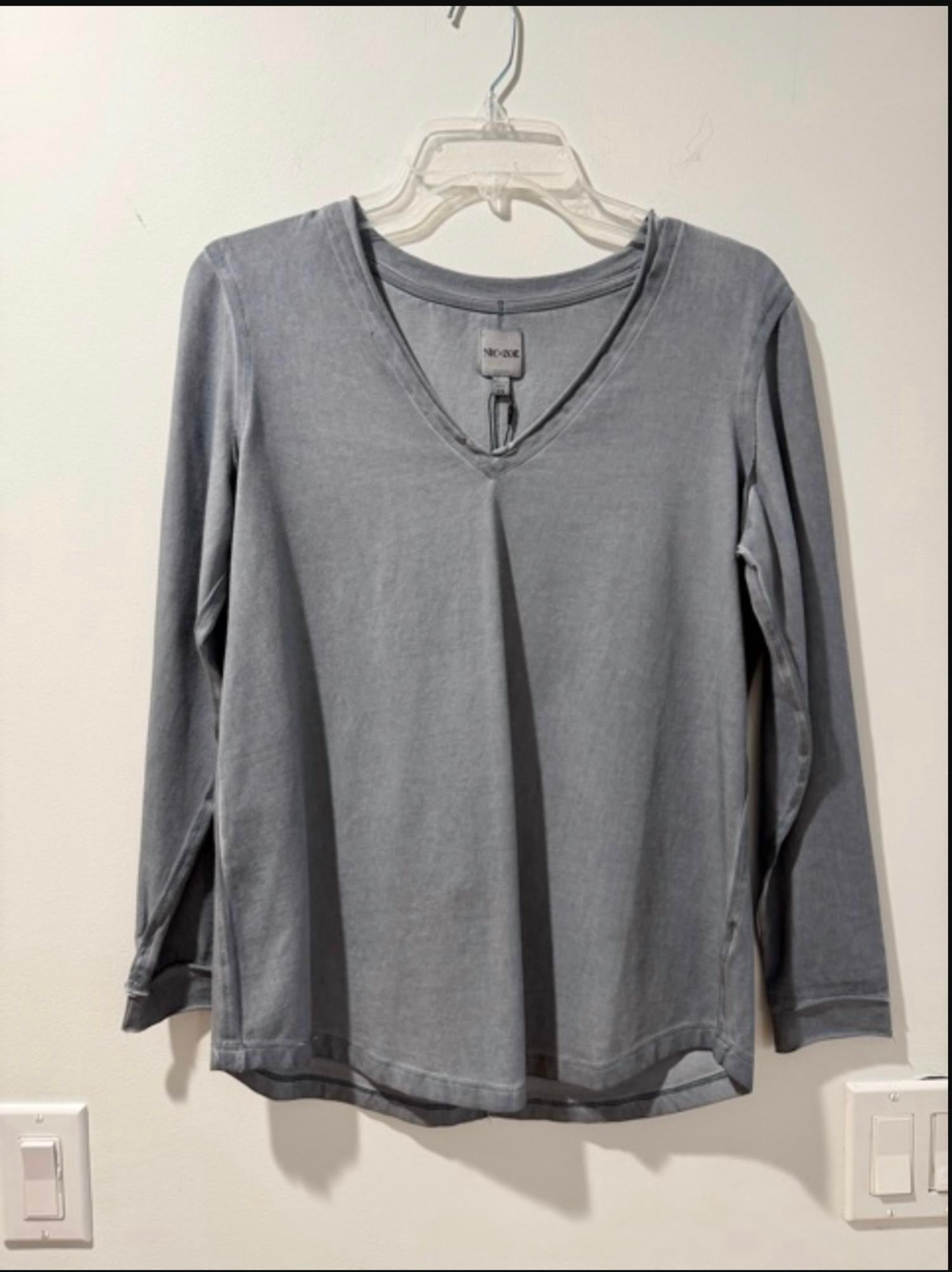 Nic + Zoe Women's Go To Vee Neck Top in slate - women's t-shirt