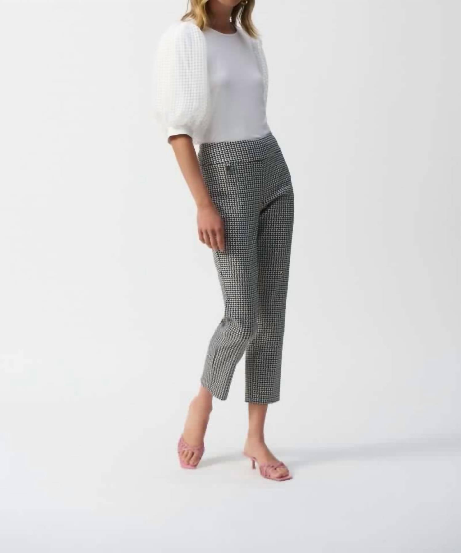 Joseph Ribkoff - Geometric Jacquard Crop Pant