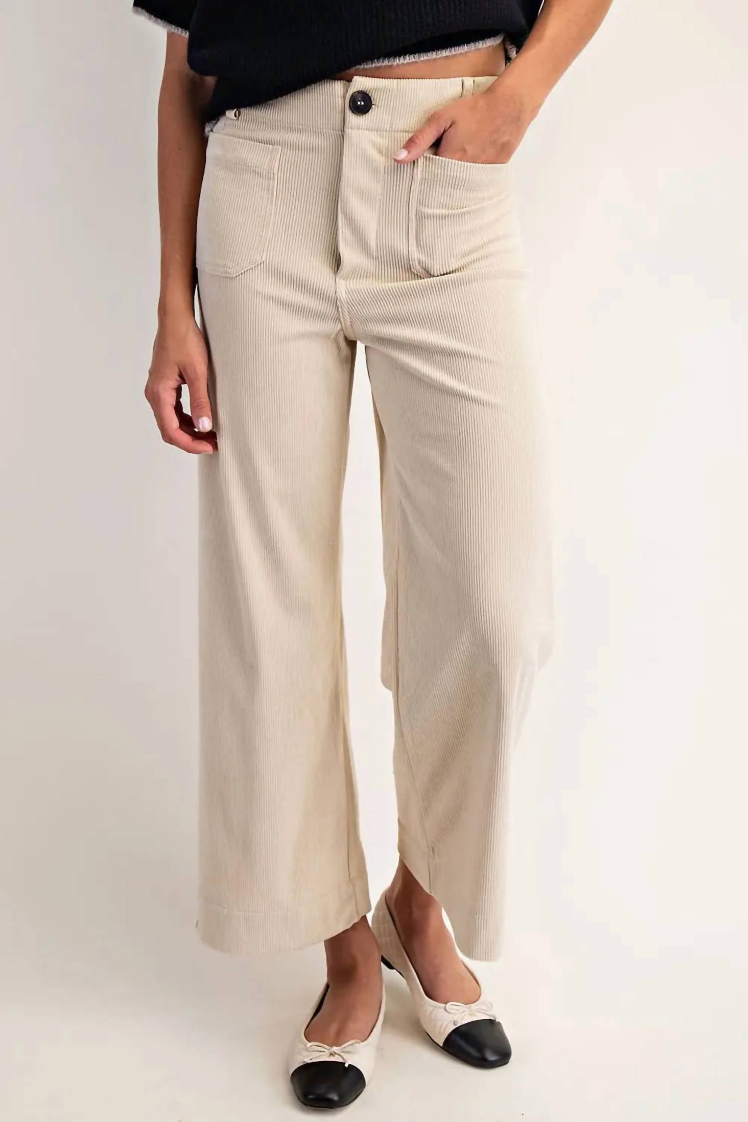 Ee:Some - Corduroy Patch Pocket Pant