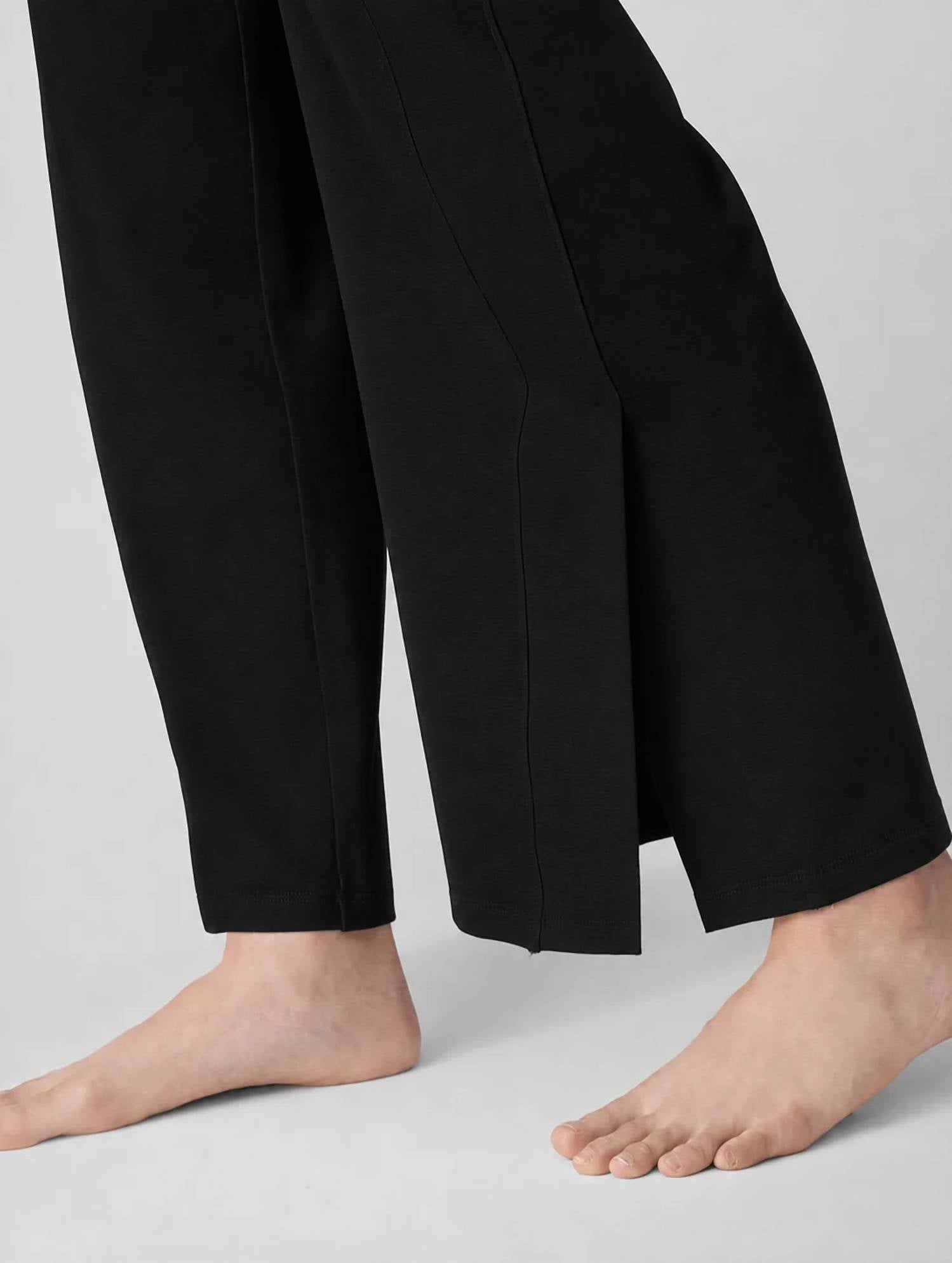 Eileen Fisher - Cozy Brushed Terry Hug Side-slit Pants - Plus
