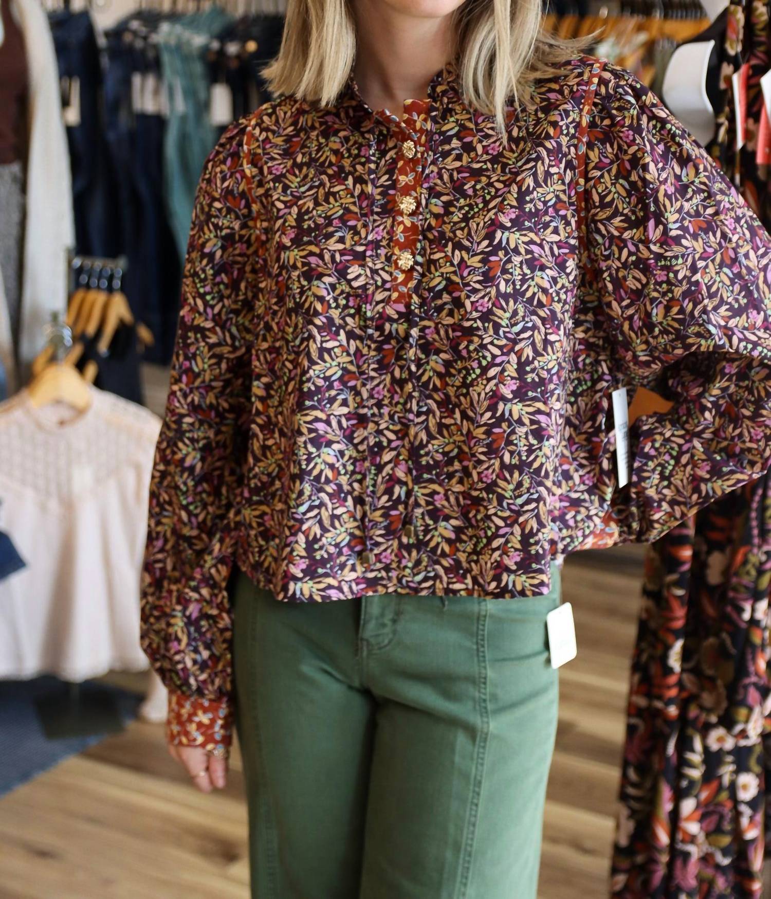 Thml - Printed Long Sleeve Buttons Top