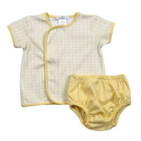 BABY LOREN Kids Plaid Diaper Set in yellow - item