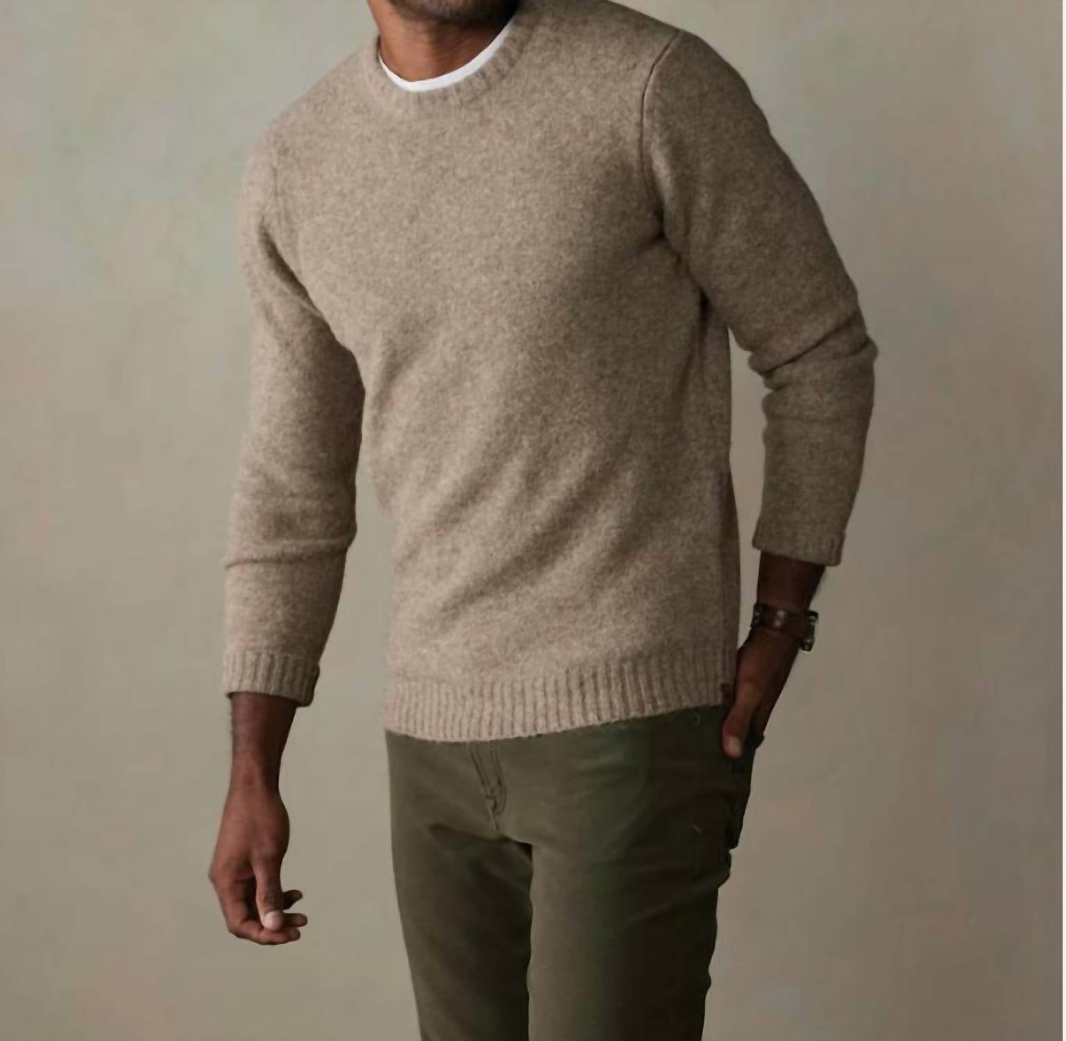 The Normal Brand Homebound Crewneck Sweater in toasted chestnut 1 - men's sweater - alternate view