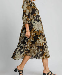 Umgee - Floral Print Midi Dress