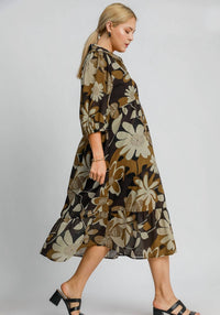 Umgee - Floral Print Midi Dress