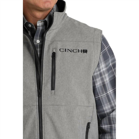 Cinch - Men's Softshell Bonded Fleece Logo Full Zip Vest