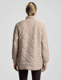 BEYOND YOGA Two-way Quilted Jacket in oat latte - women's jacket - detail view
