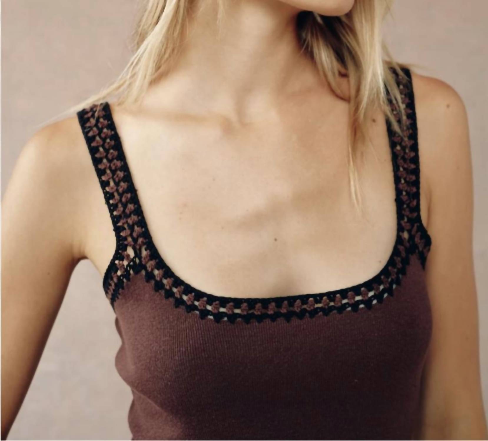 Bella Dahl - Crocheted Trim Sweater Top