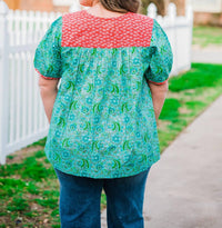 Layerz Clothing - Mixed Print Short Sleeve Top