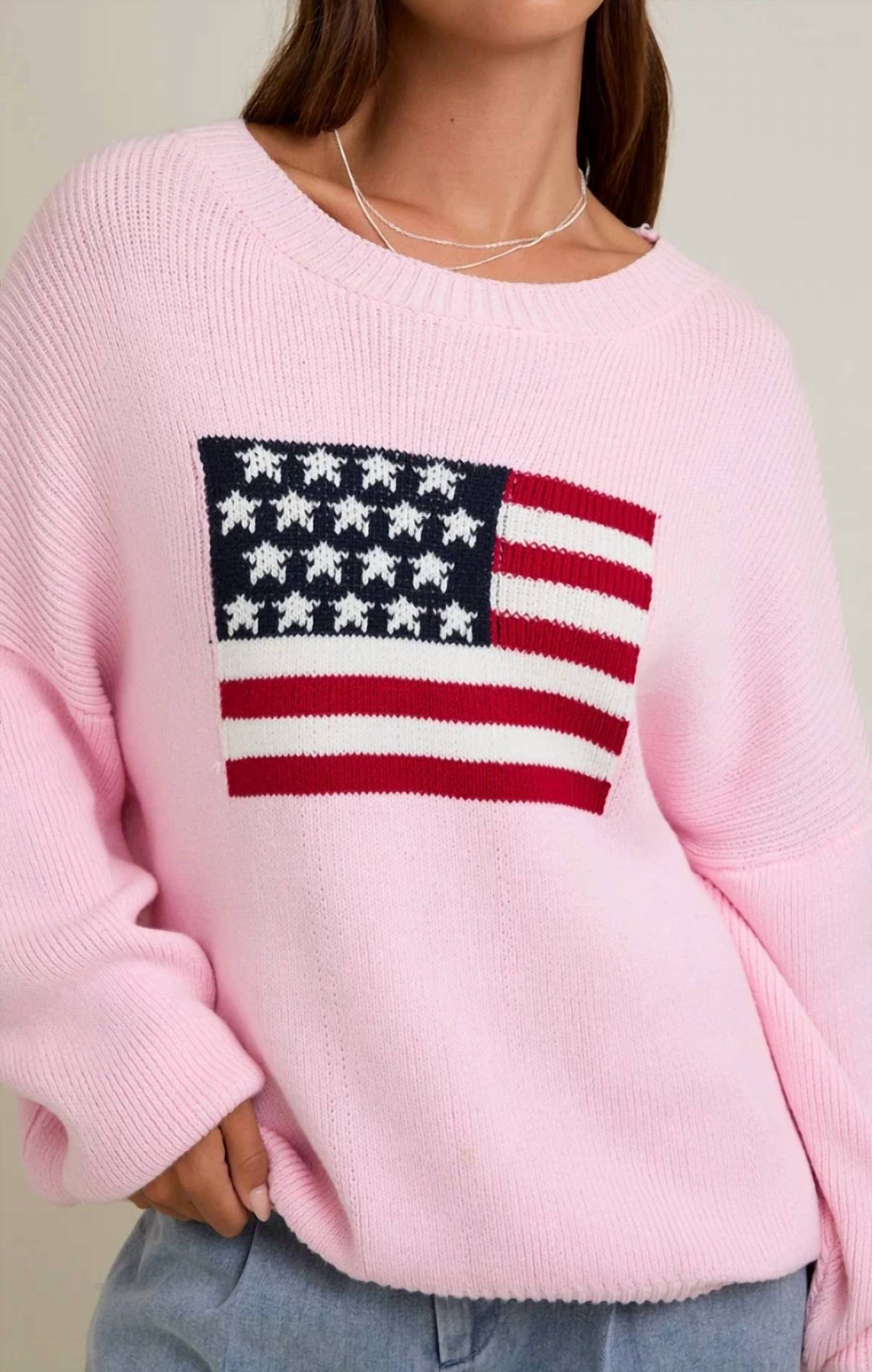 Mint Exclusives - Usa Round Neck Oversized Sweater