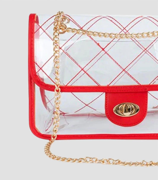 Bella Chic - Women's Quilted Clear Pvc Bag