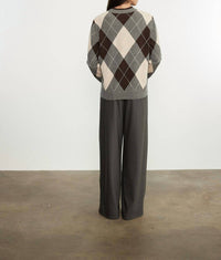 Enza Costa - KNIT CASHMERE ARGYLE SWEATER