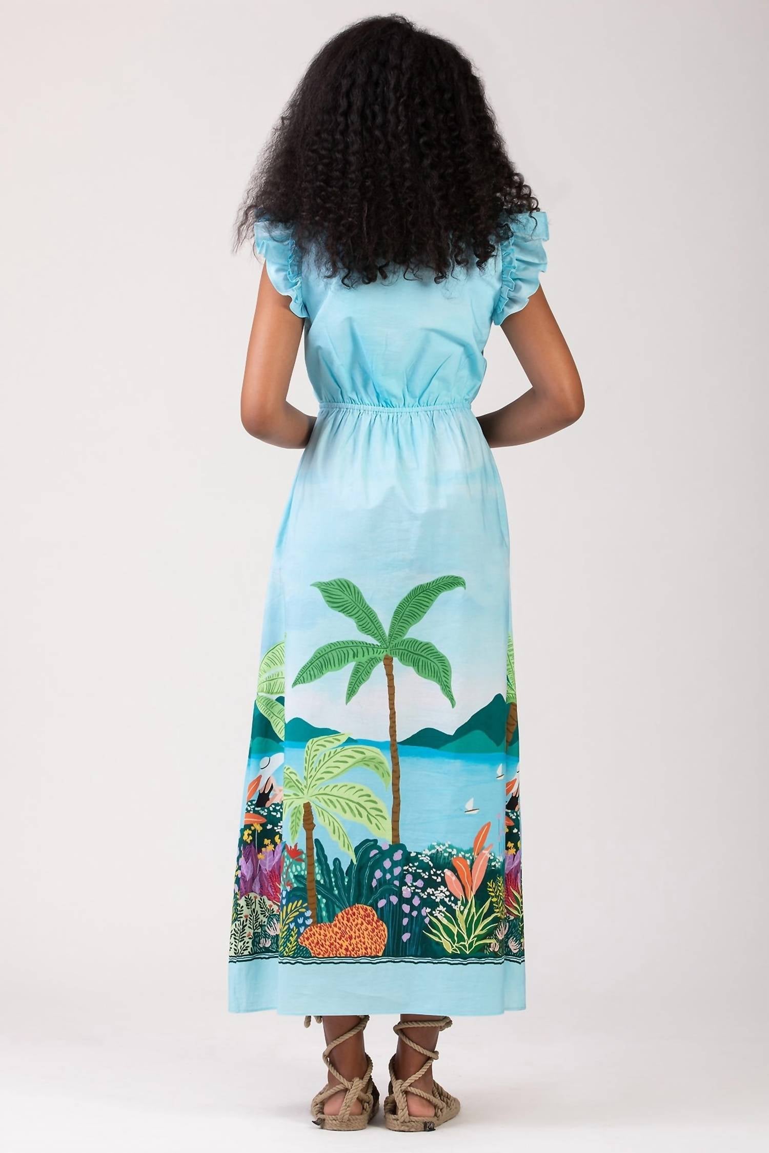 Celina Moon Flavian Maxi Dress in lia sky - women's dress - alternate view