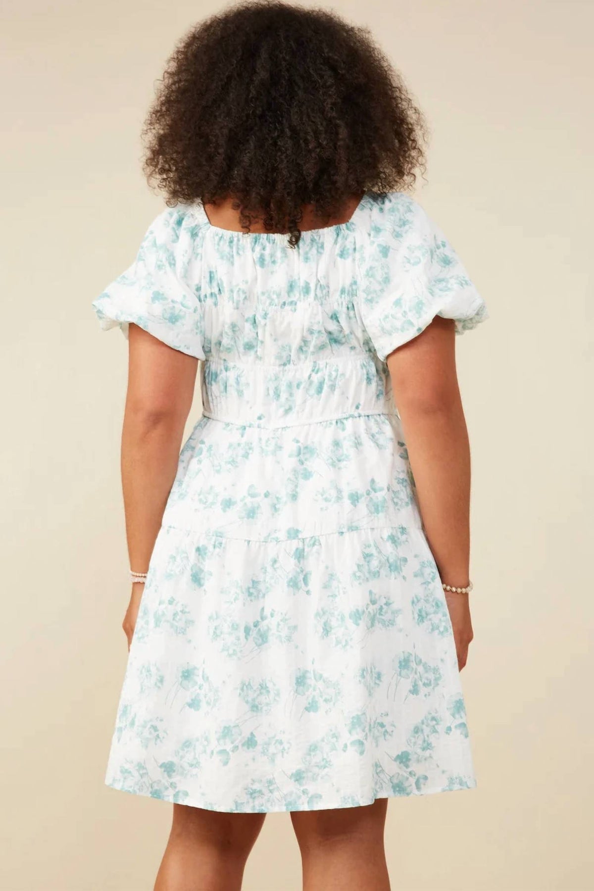 Hayden La - Textured Puff Sleeve Floral Dress