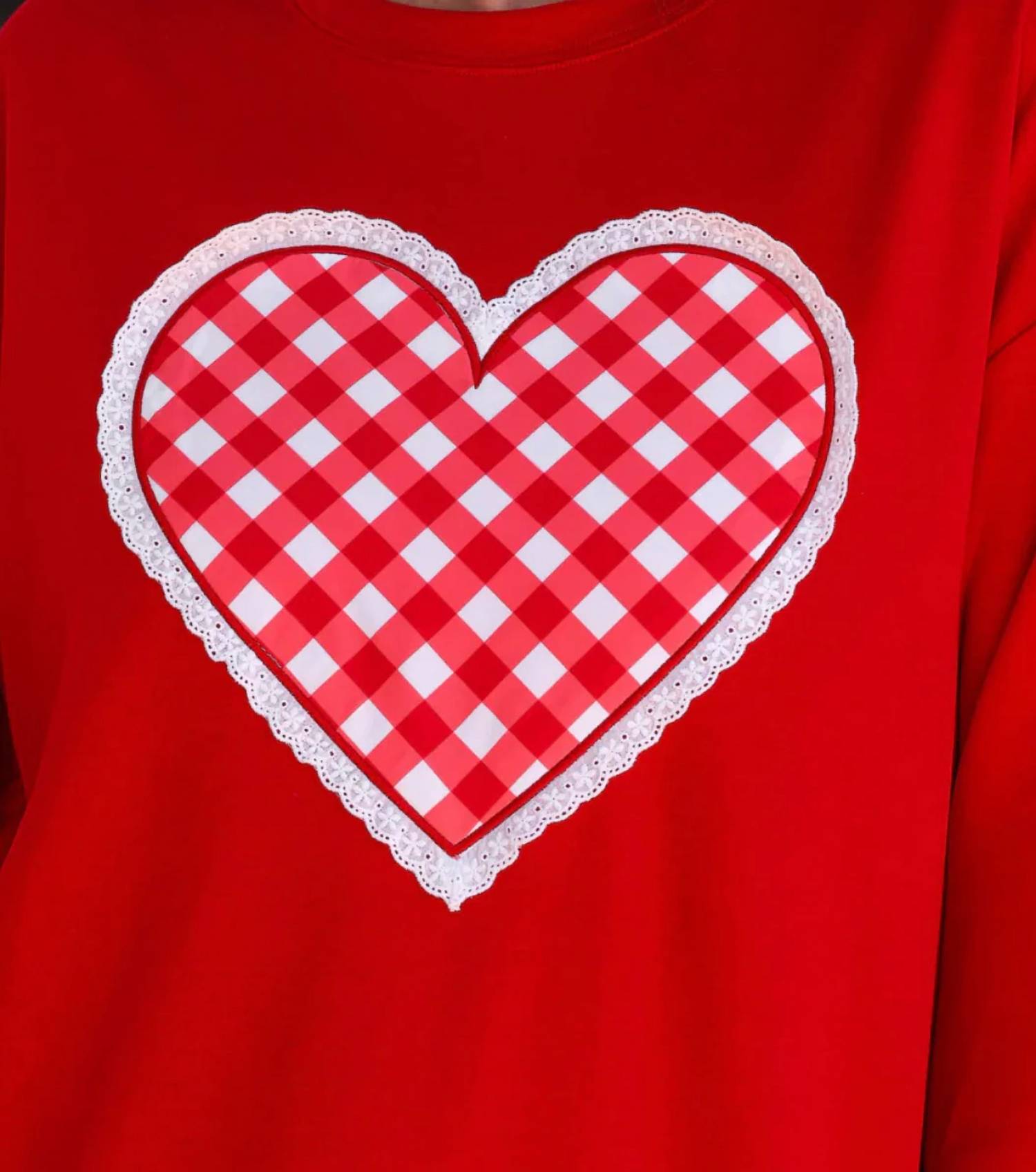 Jess Lea - Gingham Heart Luxe Pullover