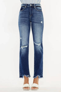 Kancan - Peach High Rise Slim Straight Leg Jeans