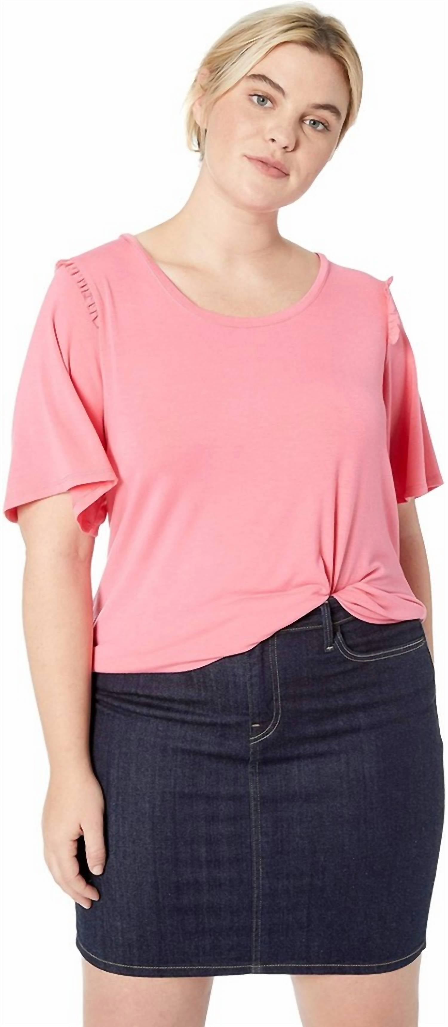 Hue - Women's Solid Bell Ruffled Sleeve Sleep Top
