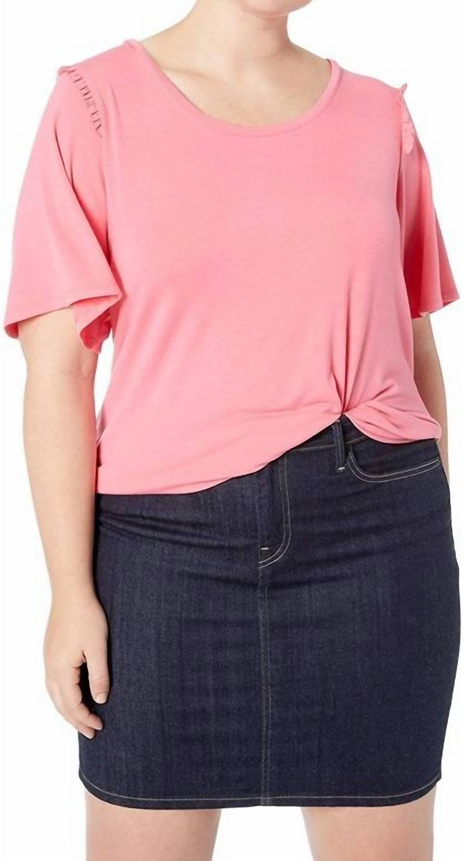 Hue - Women's Solid Bell Ruffled Sleeve Sleep Top