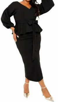 Buxom Couture - Off Shoulder Peplum Dress