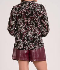Elan - Paisley Flowy Blouse