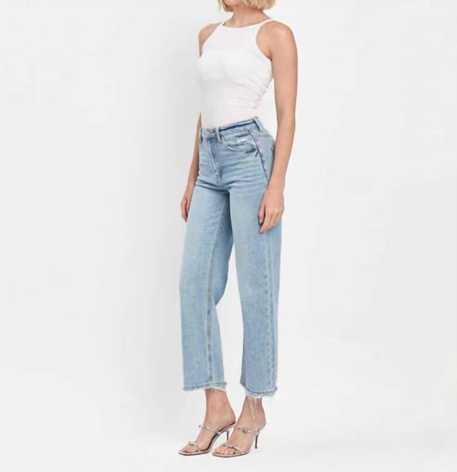Vervet By Flying Monkey - Super High Rise Ankle Slim Wide Jeans