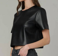 Joe'S Jeans - The Boxy Vegan Leather Tee