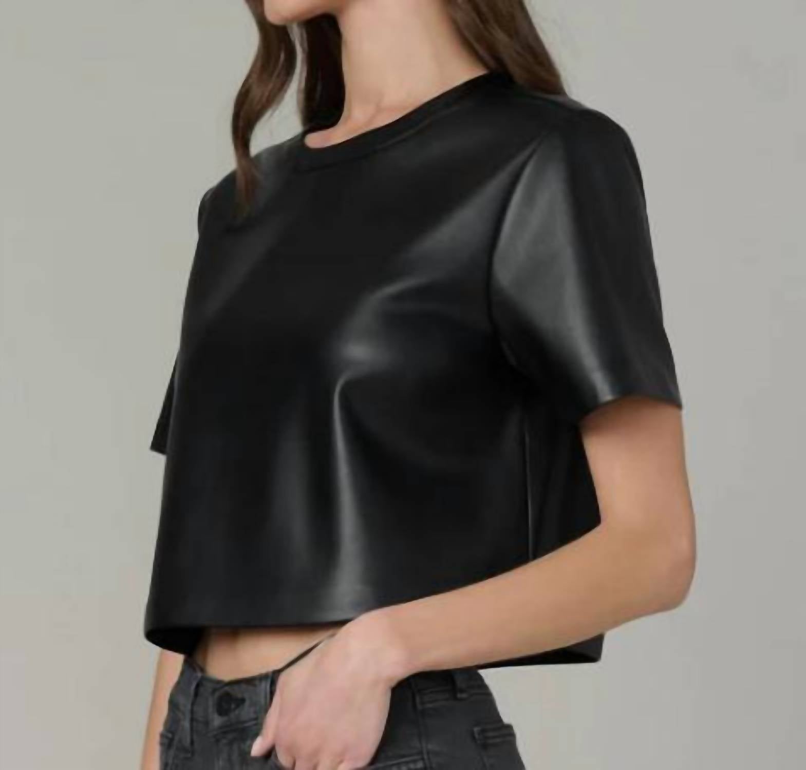 Joe'S Jeans - The Boxy Vegan Leather Tee