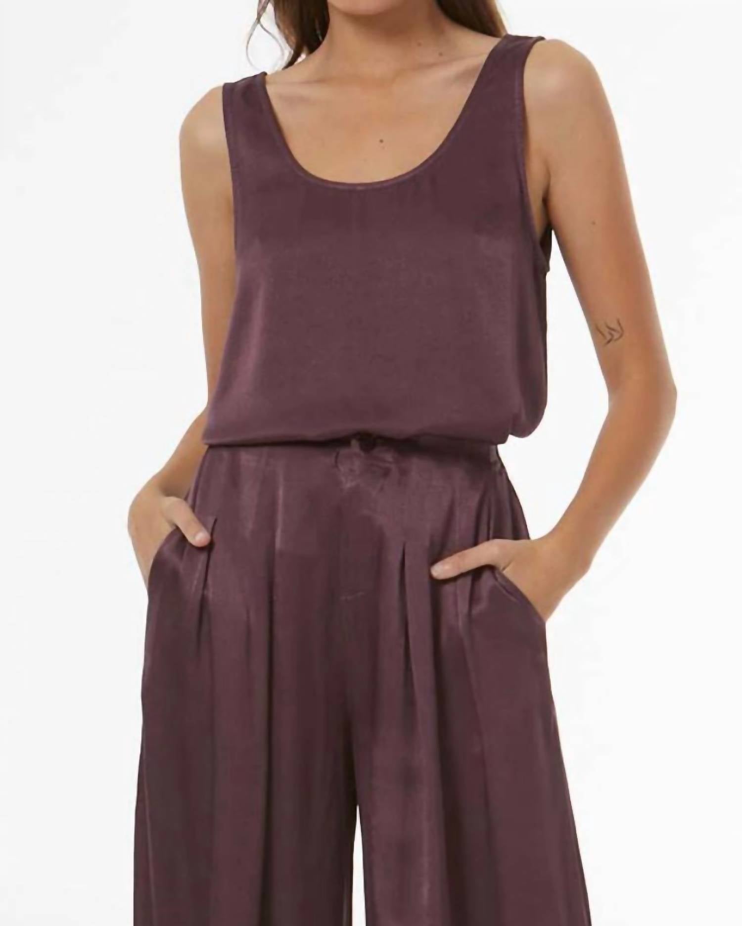 Young Fabulous & Broke - Dana Heavy Satin Scoop Tank Top