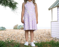 Rachel Riley Girls Daisy Jersey Dress in purple - kids' dress - alternate view