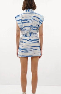 My Beachy Side Janis Belted Tunic in white blue - women's shirt - alternate view
