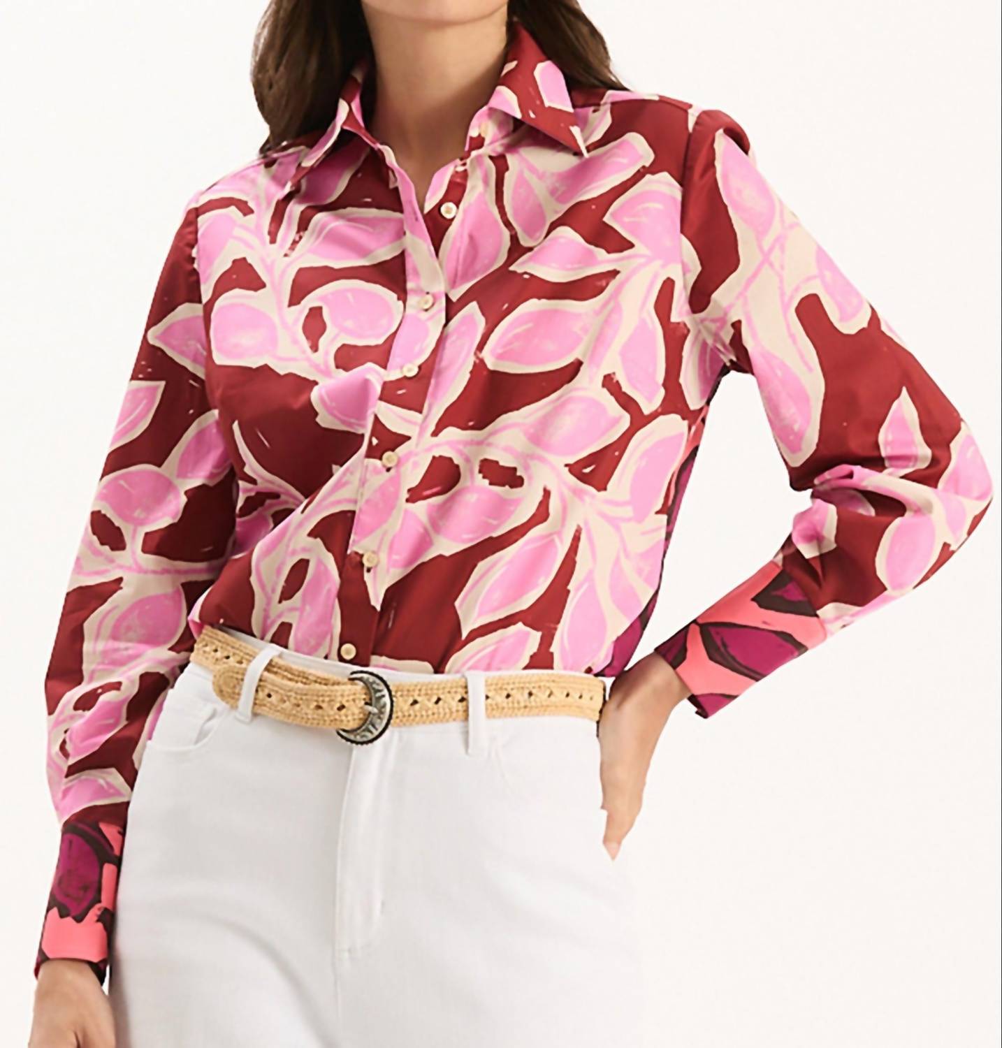 Tyler Boe - Chloe Leaves Print Shirt