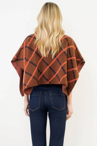 Thml - Mockneck Chain Print Jacquard Poncho