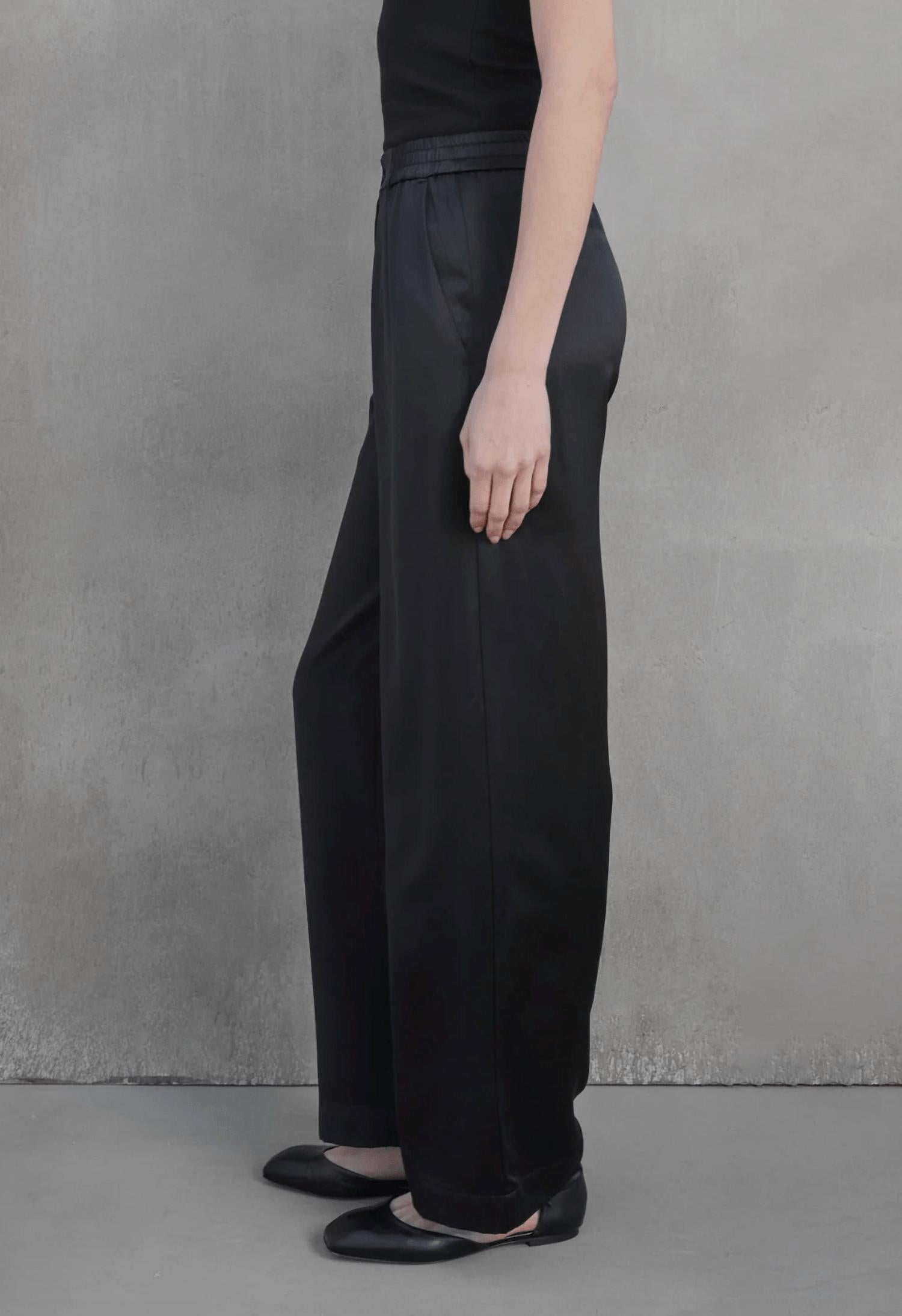 Velvet By Graham & Spencer - Modesto Silk Charmeuse Wide Leg Pant