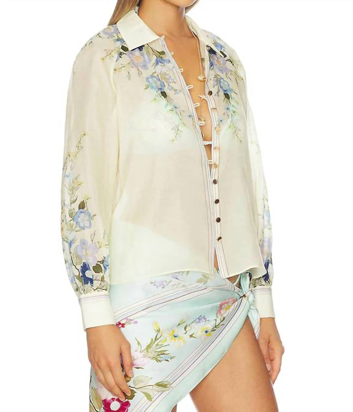 Self-Portrait - Floral Organza Blouse