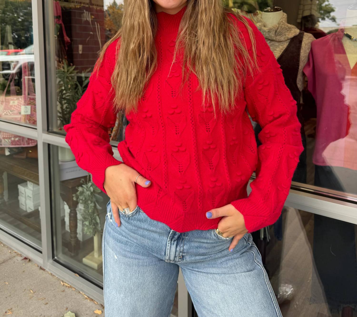 Hem & Thread - Cody Scalloped High Neck Sweater