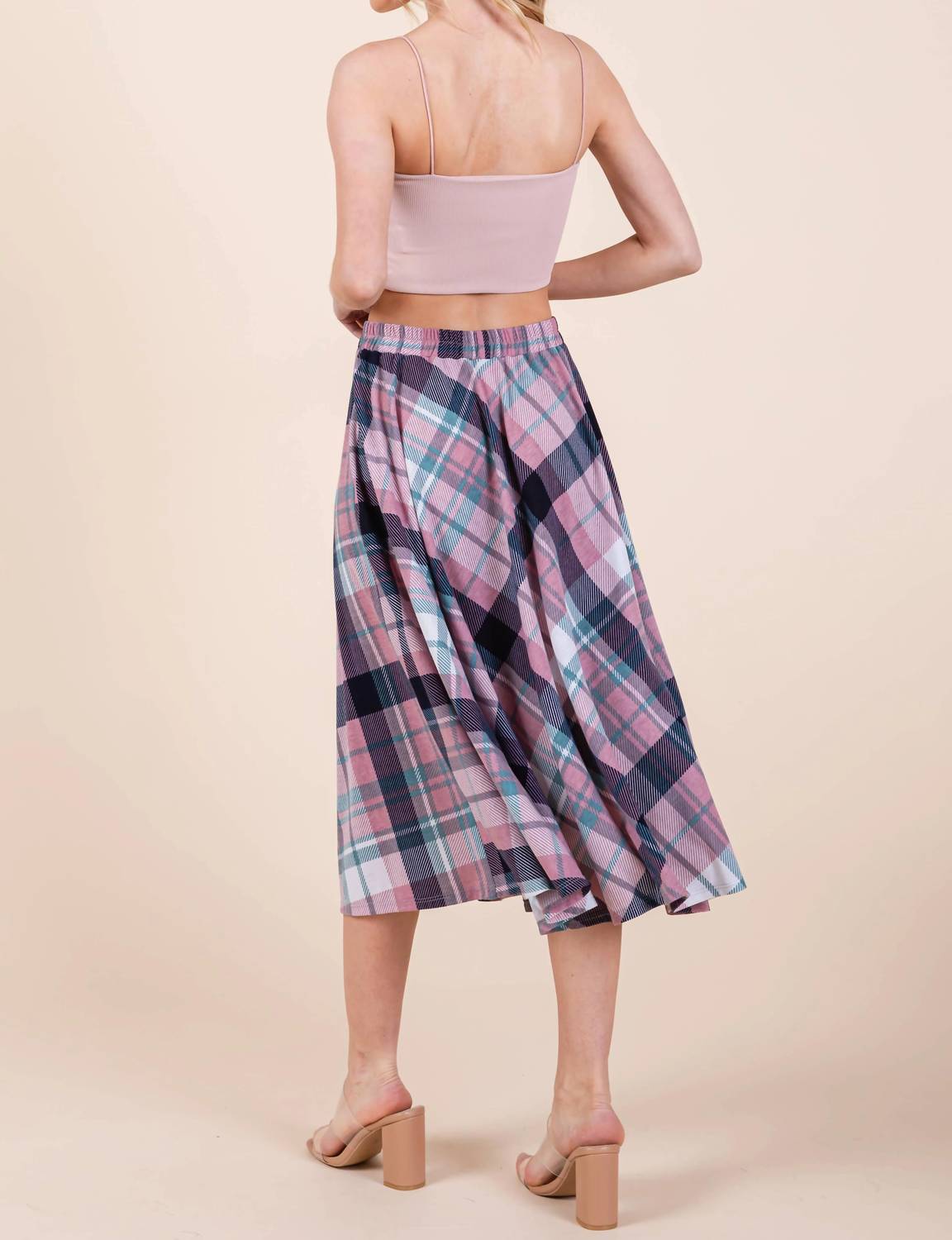 Emerald Collection - Plaid Midi Skirt