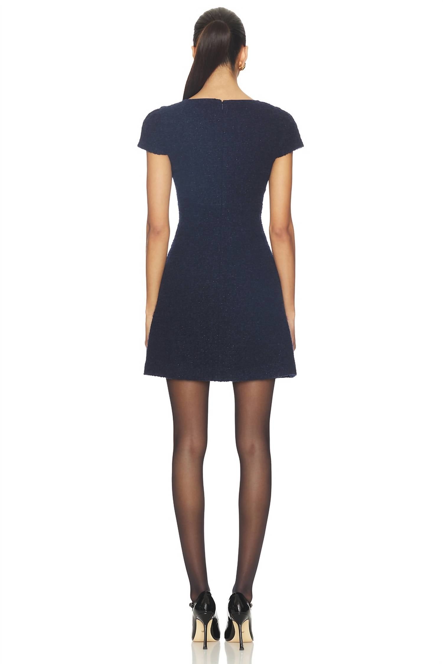 Self-Portrait - Textured Boucle Mini Dress