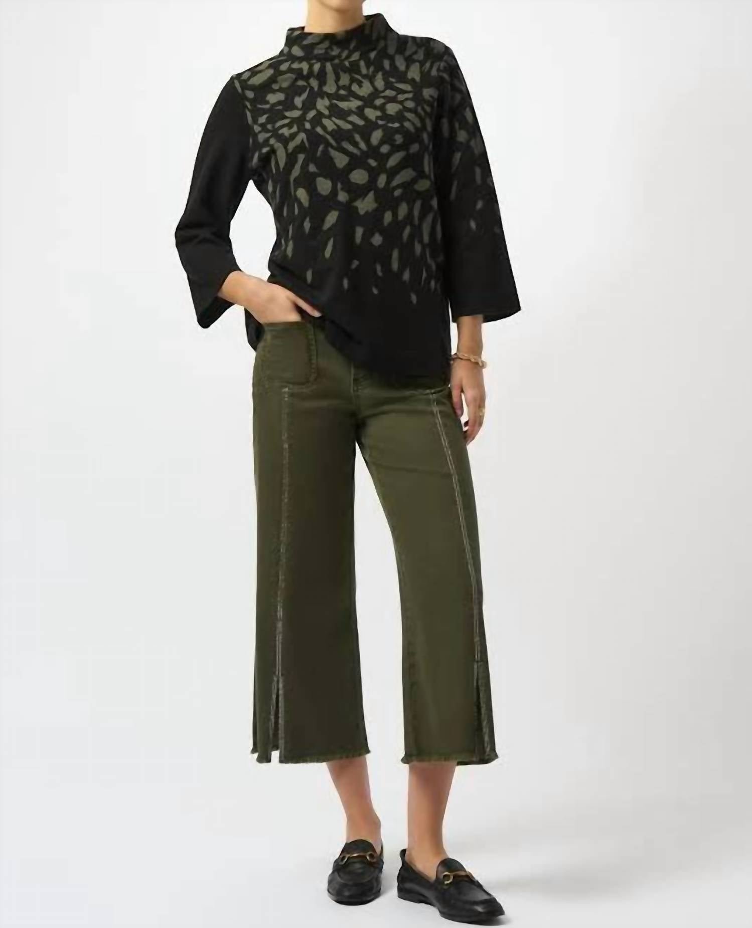 Joseph Ribkoff - Pockets Embellished Culotte Jeans