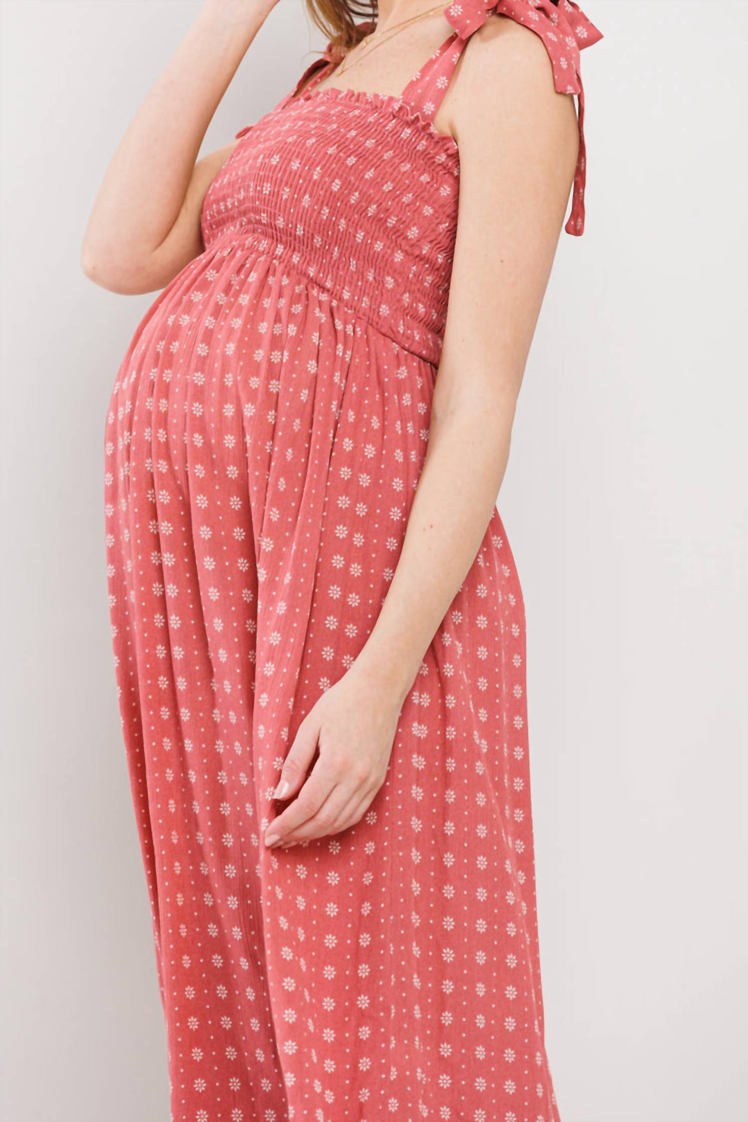 Hello Miz - Daisy Print Smocking Maternity Dress
