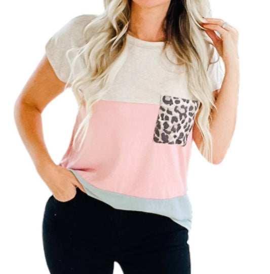 Heimish Usa - Colorblock Leopard Tee