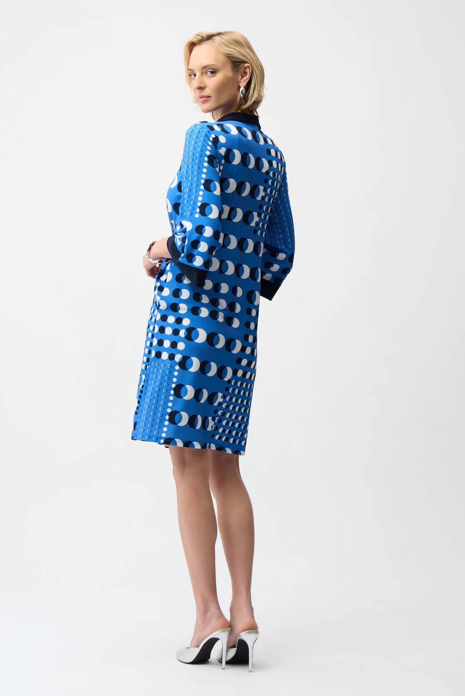 Joseph Ribkoff - Silky Knit Dot Print Shirt Dress