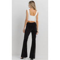 Jelly Jeans Corduroy Flare Pull On Pants in black - women's pants - detail view