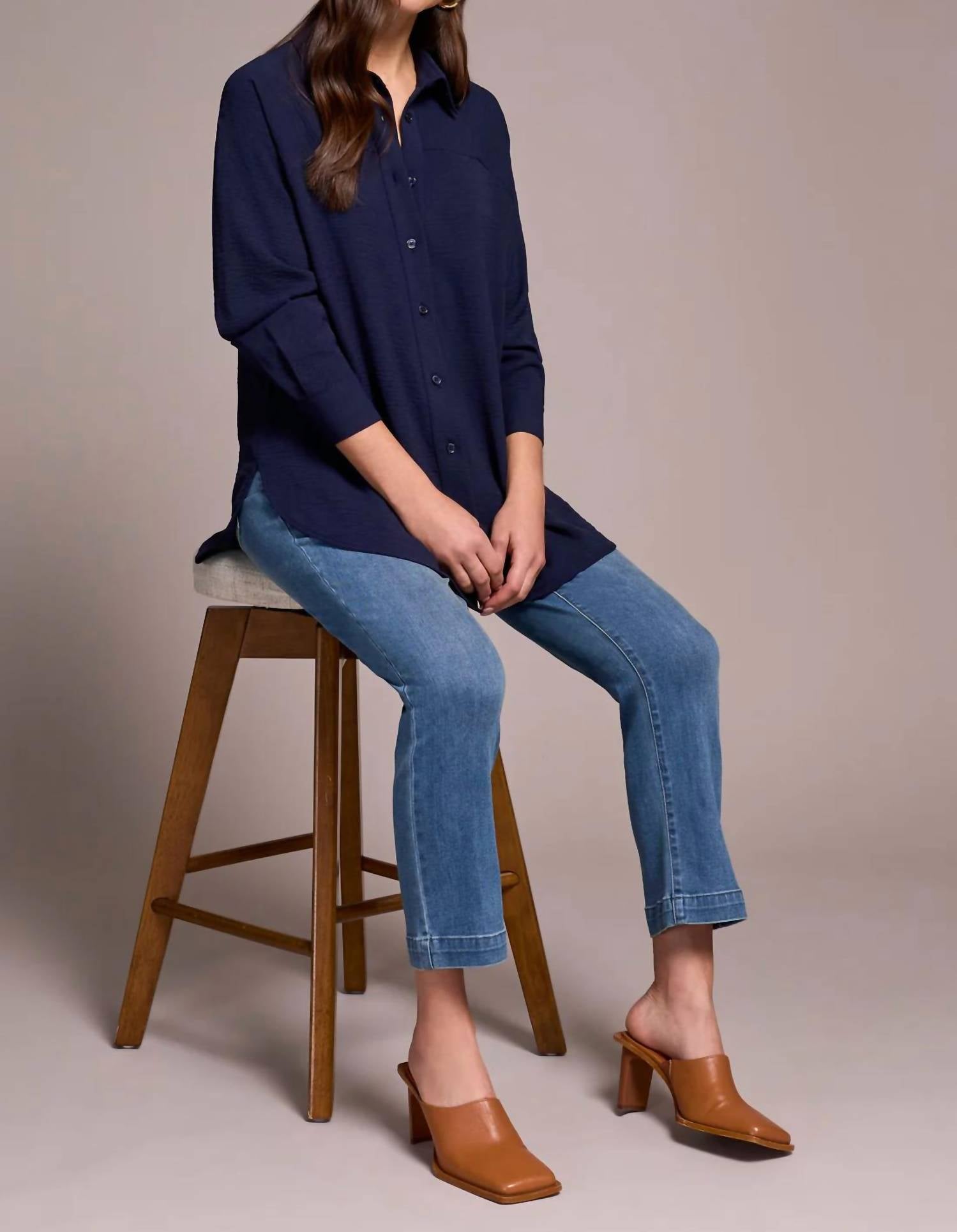 Tribal - Stretch Woven Flowy Raglan Sleeve Shirt