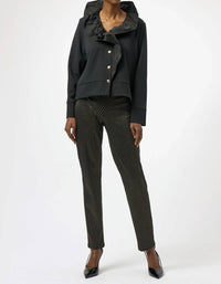 Joseph Ribkoff Foiled Heavy Knit Slim Fit Pants in black gold 1 - women's pants - alternate view