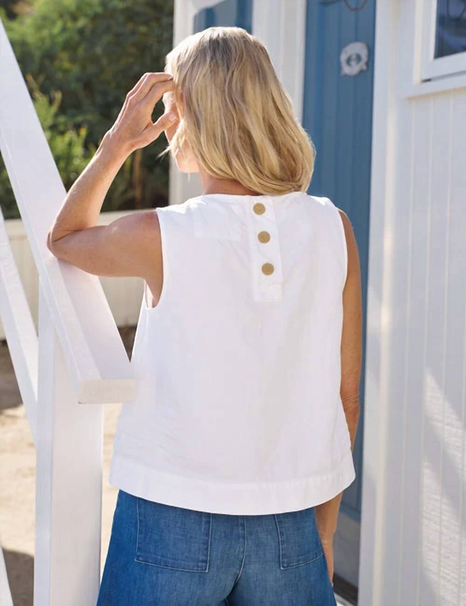 Frank & Eileen - Tattered Denim Shell Tank