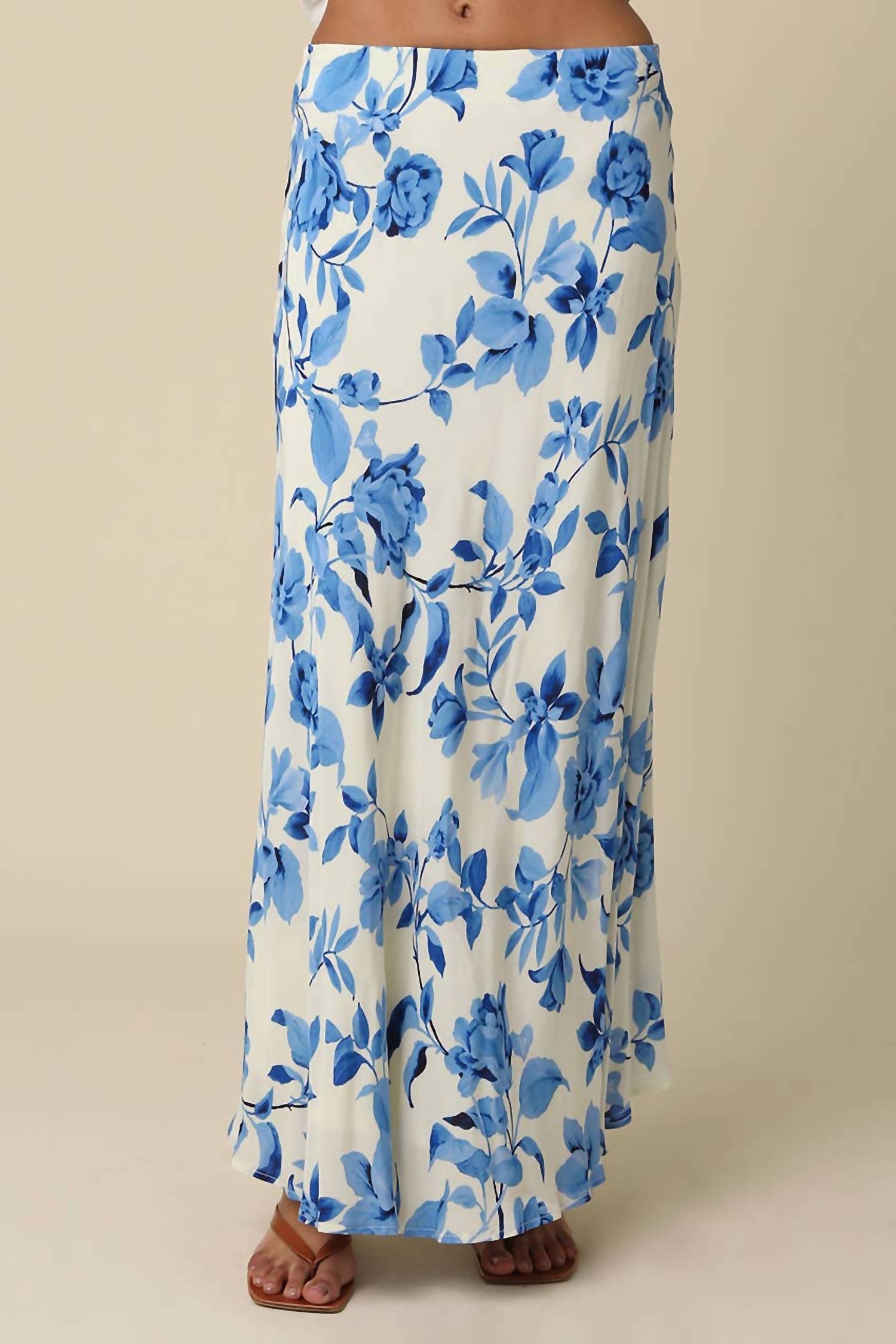 Olivaceous - Celest Floral Flow Maxi Skirt